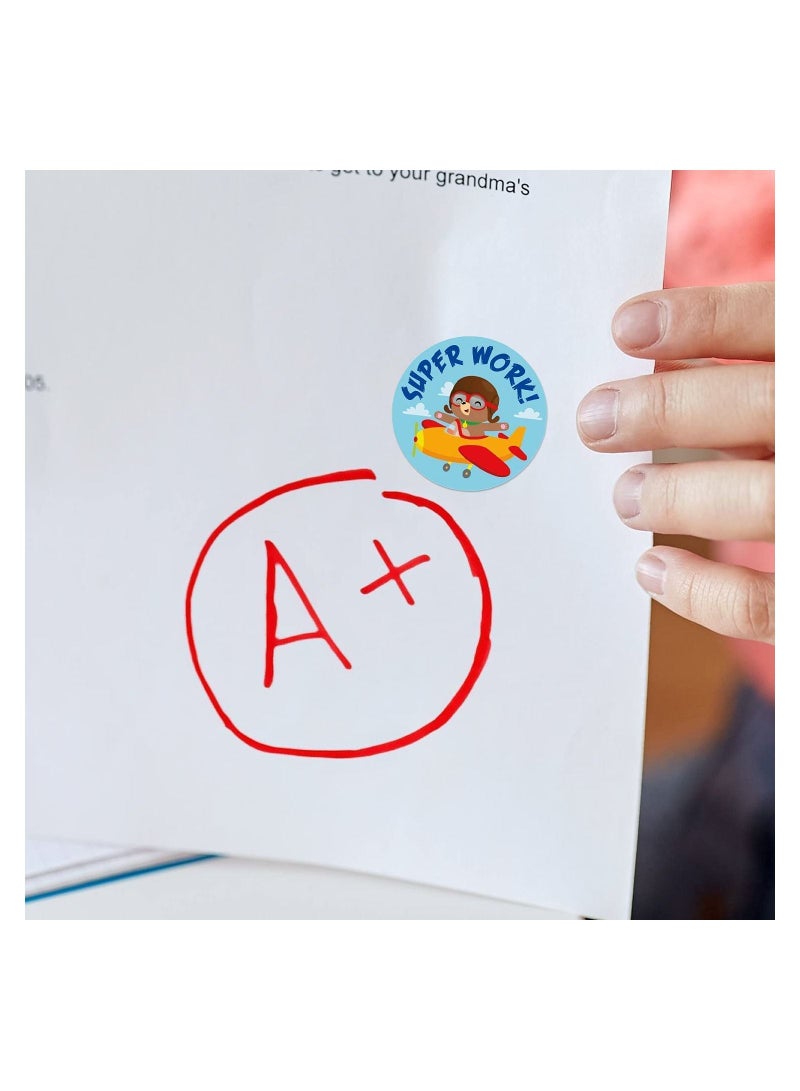 Sea shapes circle sticker to reward students School stickers, 1008 stickers for children in 9 designs, school stickers 2.6 cm, school stickers on paper Teachers' supplies in the classroom, printing Up - Image 3