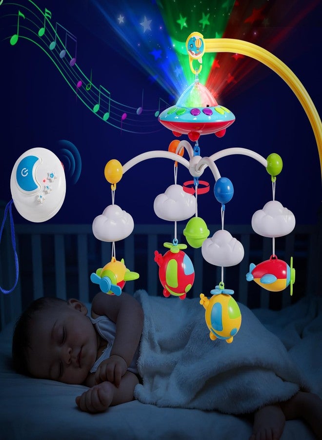 Mini Tudou Musical Baby Crib Mobile Toy with Lights and Music, Star Projector Function and Cartoon Rattles, Remote Control Musical Box with 108 Melodies, Toy for Newborn Sleep - Image 1