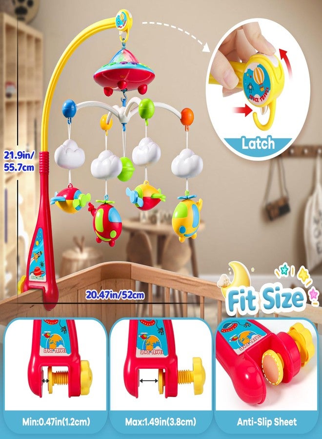 Mini Tudou Musical Baby Crib Mobile Toy with Lights and Music, Star Projector Function and Cartoon Rattles, Remote Control Musical Box with 108 Melodies, Toy for Newborn Sleep - Image 2