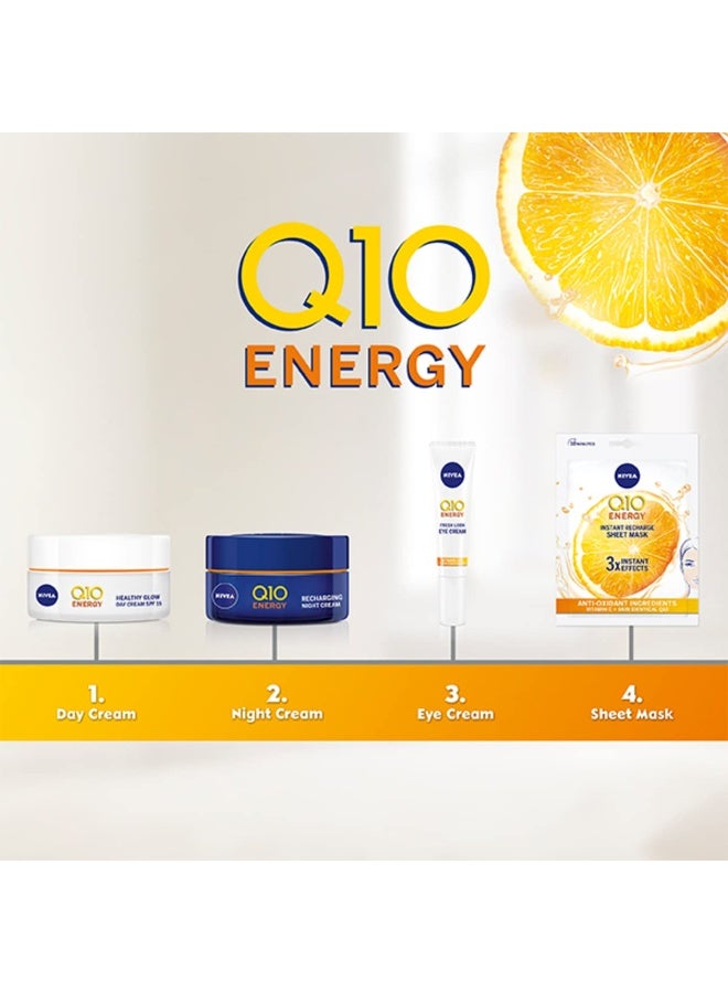 Nivea Q10 + C Power Anti-Wrinkle + Energy Sheet Mask (1 Piece), Anti Ageing Moisturiser Mask with Vitamin C, Face Mask with Coenzyme Q10, Anti Wrinkle Cream Mask - Image 5