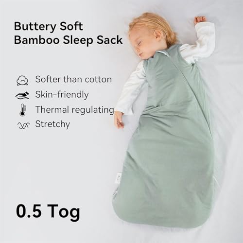 Okayinn BubblePanda Rayon Made from Bamboo Sleep Sack 12-18 Months 0.5 Tog Soft Lightweight Toddler Sleep Sack 1t for Babies 2-Way Zipper Wearable Blanket Baby 12 Months - Image 2