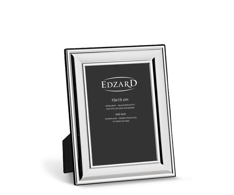 Edzard Photo Frame Sunset 4x6 inch 10x15 cm Silver Plated Picture Frame Tarnish Protected