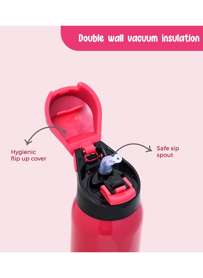 Eazy Kids Double Wall Insulated School Water Bottle - Pink, 500 ML  - Image 4