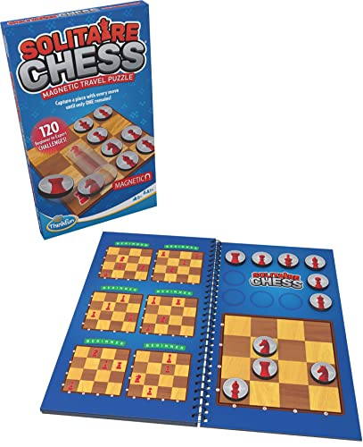 ThinkFun Solitaire Chess Magnetic Travel Puzzle Engaging Logic Game STEM Toy for Kids Adults Enhances ProblemSolving Strategic Thinking Ideal for Age 8 and Up TravelFriendly Design - Image 1