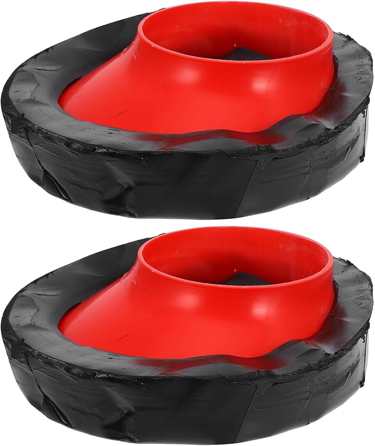 2 قطعة ختم حلقة المرحاض الإزاحة مانع التسرب من المطاط لسهولة إصلاح حوض المرحاض واستبدال الشفة - Image 1