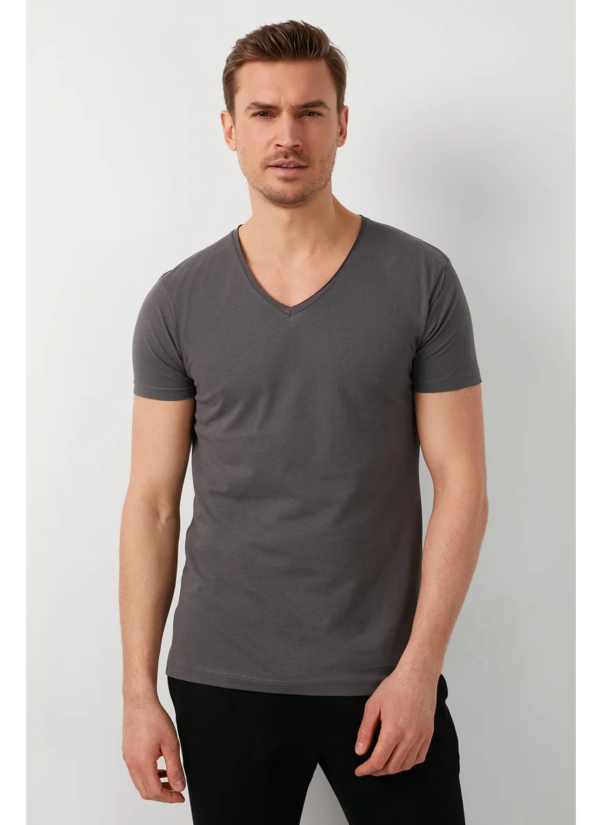 Buratti Cotton Slim Fit V Neck Basic T Shirt Men's T SHIRT 5412001