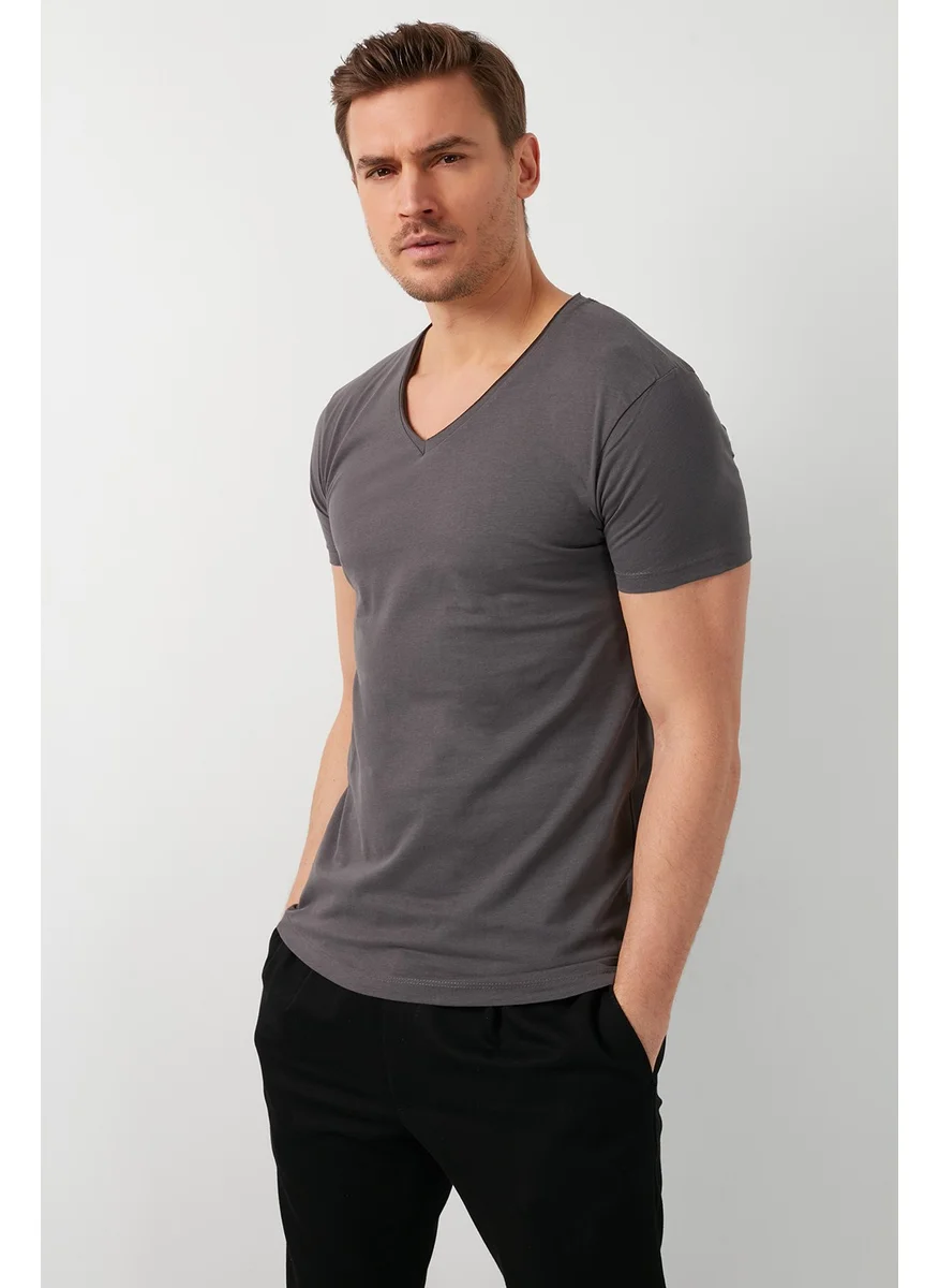 Buratti Cotton Slim Fit V Neck Basic T Shirt Men's T SHIRT 5412001