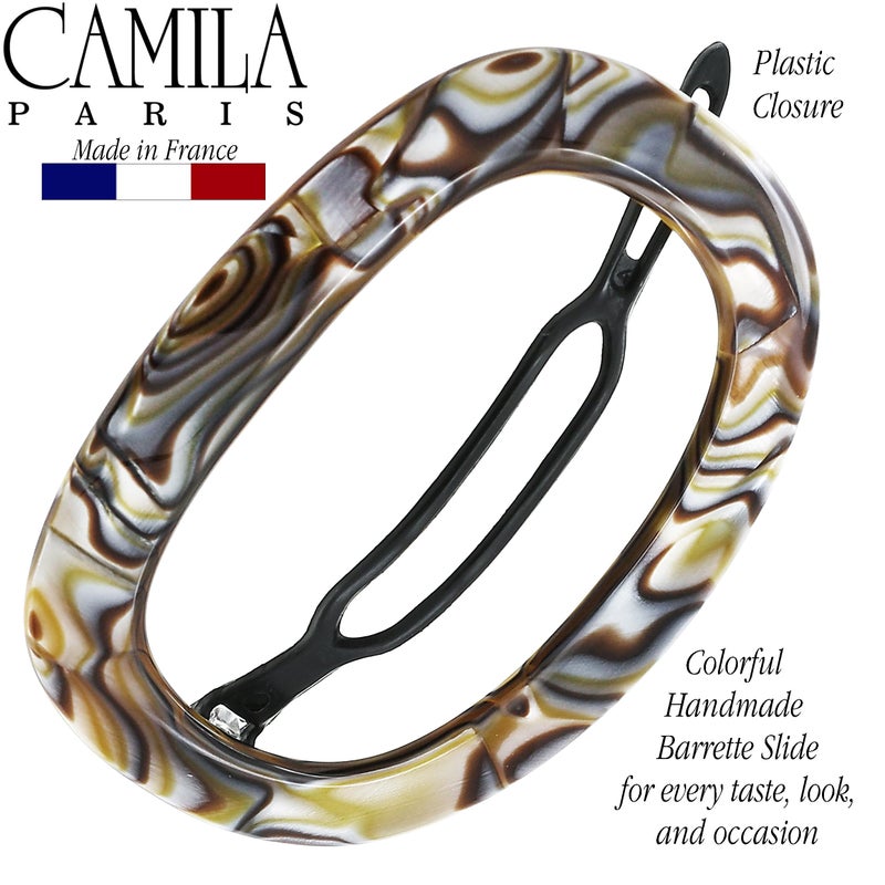 Camila Paris CP3355 French Hair Barrette Clip for Women, Handmade, Onyx, Slide-in Metal-Free Closure, Strong Hold Grip Hair Clips for Girls, No Slip Durable Styling Hair Accessories, Made in France - Image 4