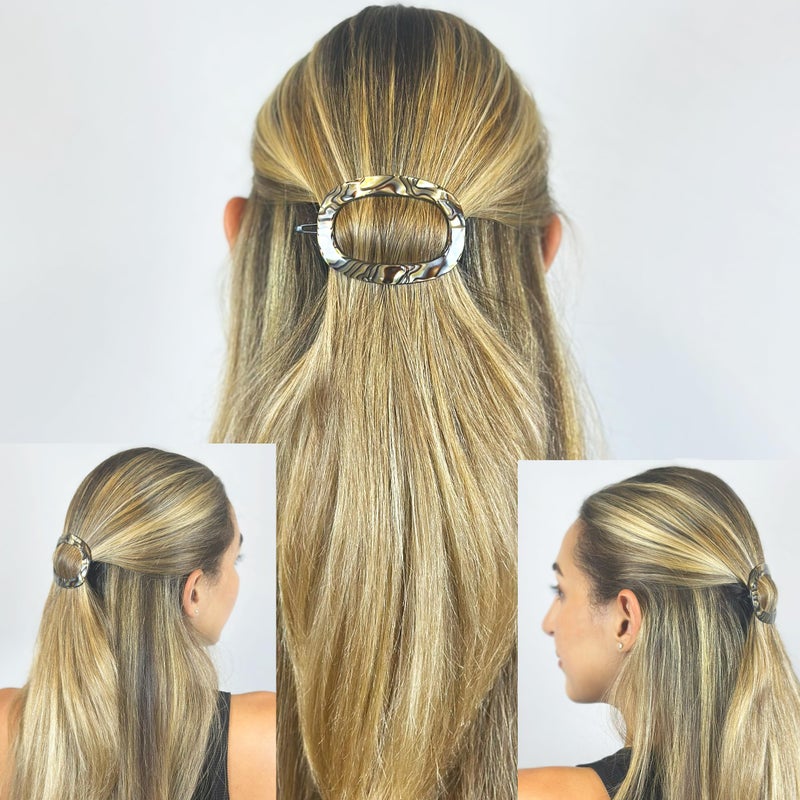 Camila Paris CP3355 French Hair Barrette Clip for Women, Handmade, Onyx, Slide-in Metal-Free Closure, Strong Hold Grip Hair Clips for Girls, No Slip Durable Styling Hair Accessories, Made in France - Image 2