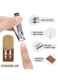 Geosar 12 Sets Manicure Set Nail Clippers Pedicure Kit Stainless Steel Professional Pedicure Set Grooming Kits Nail Care Tools with Luxurious Travel Case for Nail Care (Brown)  - Image 5