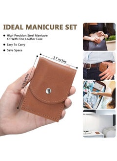 Geosar 12 Sets Manicure Set Nail Clippers Pedicure Kit Stainless Steel Professional Pedicure Set Grooming Kits Nail Care Tools with Luxurious Travel Case for Nail Care (Brown)  - Image 2