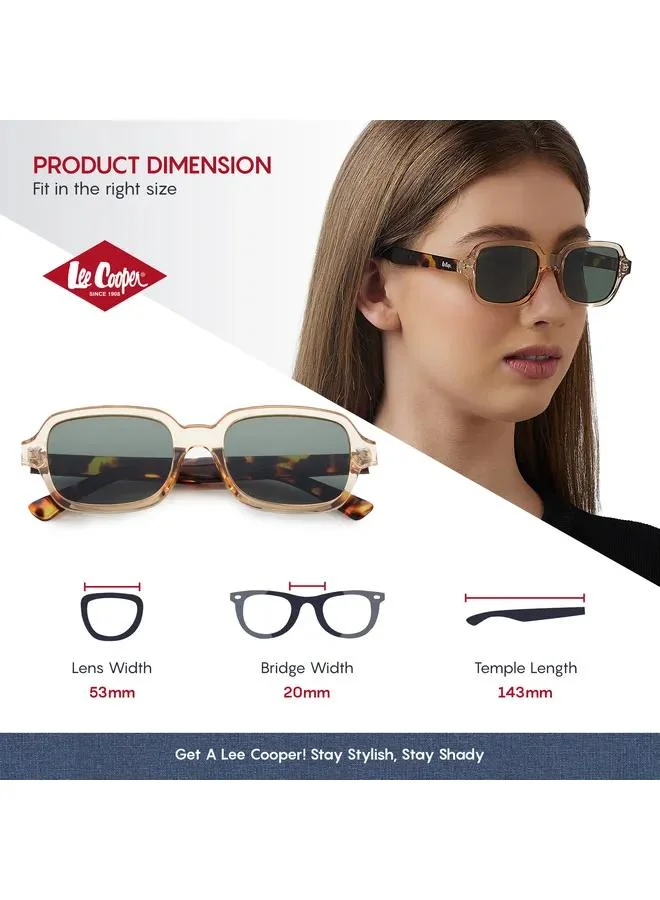 Lee Cooper Polarized Sunglasses G15 Frame Clear Champagne+Brown Tortoise Mirror Lens 53mm  - LC1213C02
