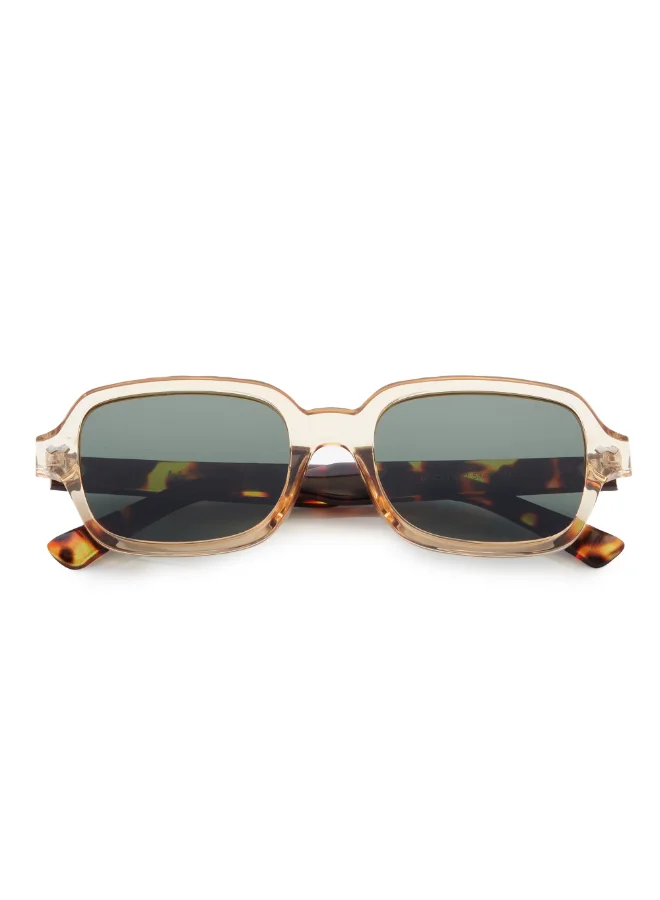 Lee Cooper Polarized Sunglasses G15 Frame Clear Champagne+Brown Tortoise Mirror Lens 53mm  - LC1213C02
