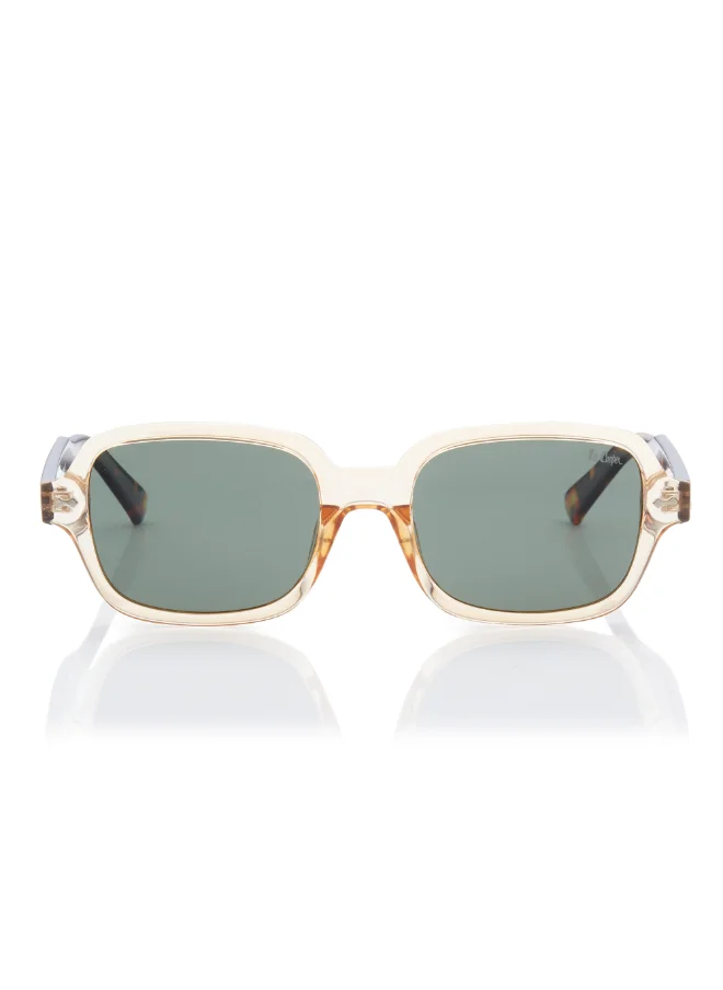 لي كوبر Polarized Sunglasses G15 Frame Clear Champagne+Brown Tortoise Mirror Lens 53mm  - LC1213C02