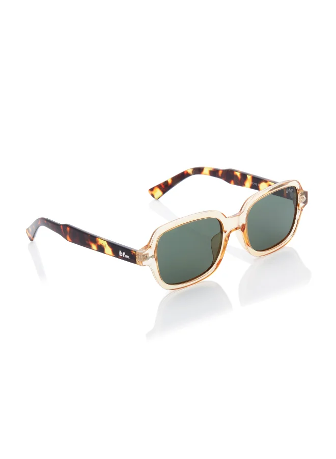 Lee Cooper Polarized Sunglasses G15 Frame Clear Champagne+Brown Tortoise Mirror Lens 53mm  - LC1213C02