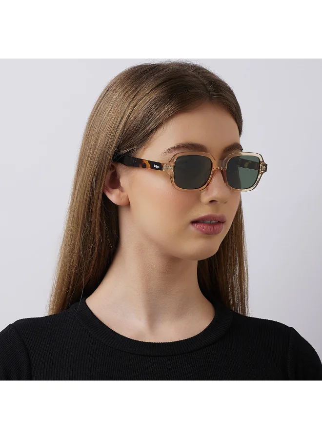 Lee Cooper Polarized Sunglasses G15 Frame Clear Champagne+Brown Tortoise Mirror Lens 53mm  - LC1213C02
