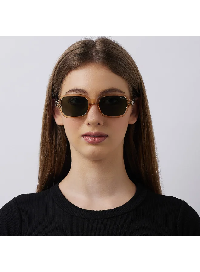 Lee Cooper Polarized Sunglasses G15 Frame Clear Champagne+Brown Tortoise Mirror Lens 53mm  - LC1213C02