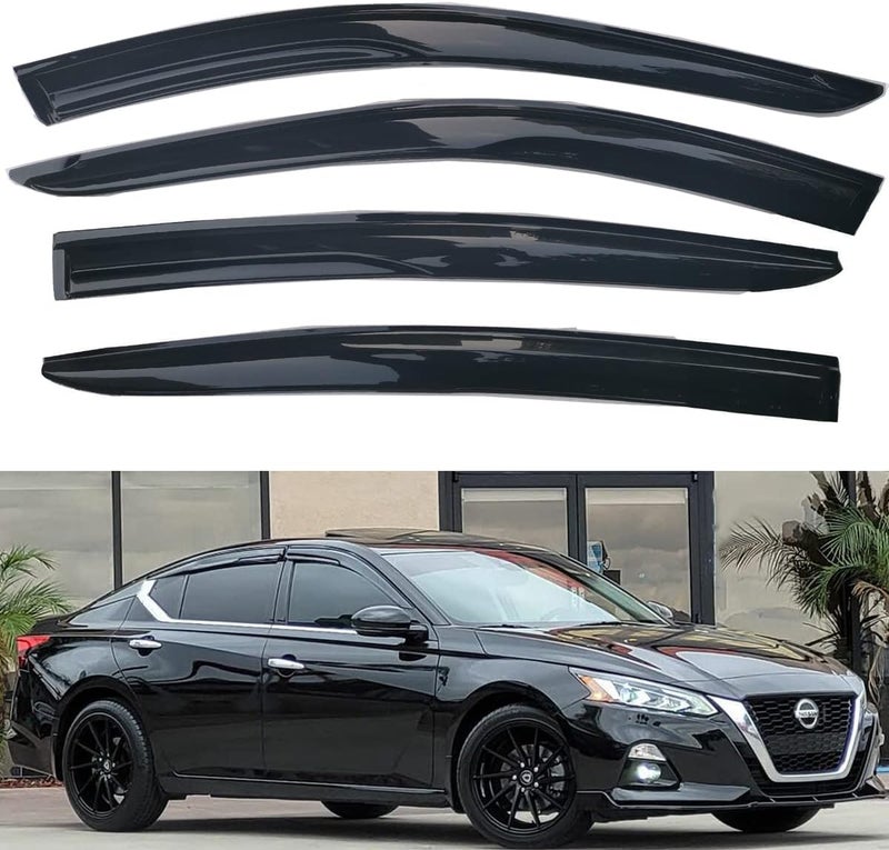Darodcar Side Window Visor Vent Deflectors Rain Guards for 2019-2022 Nissan Altima - Dark Smoke Tint - 4pcs - Image 2
