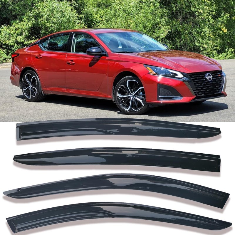 Darodcar Side Window Visor Vent Deflectors Rain Guards for 2019-2022 Nissan Altima - Dark Smoke Tint - 4pcs - Image 1
