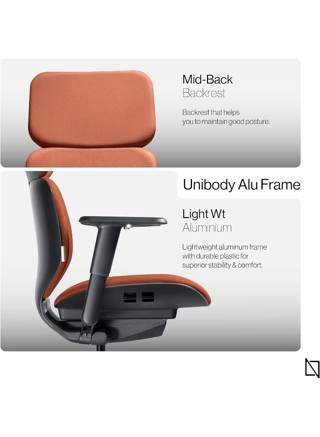 Navodesk NAVO ATOM, Minimal Aesthetic & Ergonomic Office Chair, Slim & Sleek Premium Home Office Desk Chair with Adjustable Seat Depth, Lumbar Support and 4D Armrests - Image 3