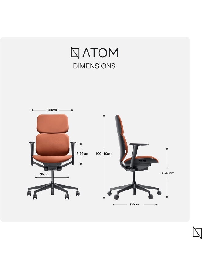 Navodesk NAVO ATOM, Minimal Aesthetic & Ergonomic Office Chair, Slim & Sleek Premium Home Office Desk Chair with Adjustable Seat Depth, Lumbar Support and 4D Armrests - Image 2