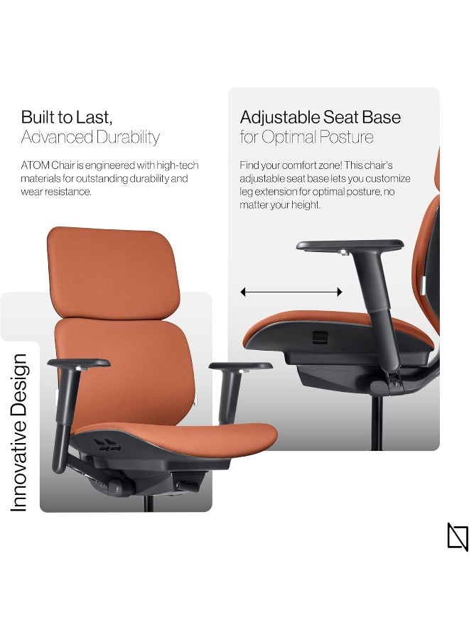 Navodesk NAVO ATOM, Minimal Aesthetic & Ergonomic Office Chair, Slim & Sleek Premium Home Office Desk Chair with Adjustable Seat Depth, Lumbar Support and 4D Armrests - Image 5