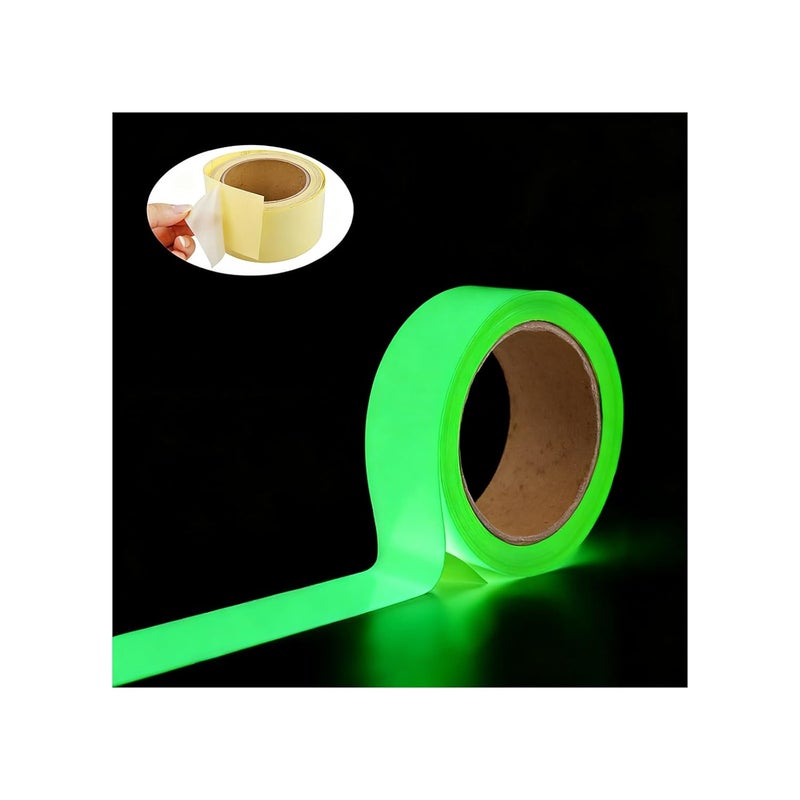Oumers Glow in The Dark Tape 33 ft x 0.5 inch Green High Bright Luminous Tape Sticker Removeble Waterproof and Photoluminescent - Image 1