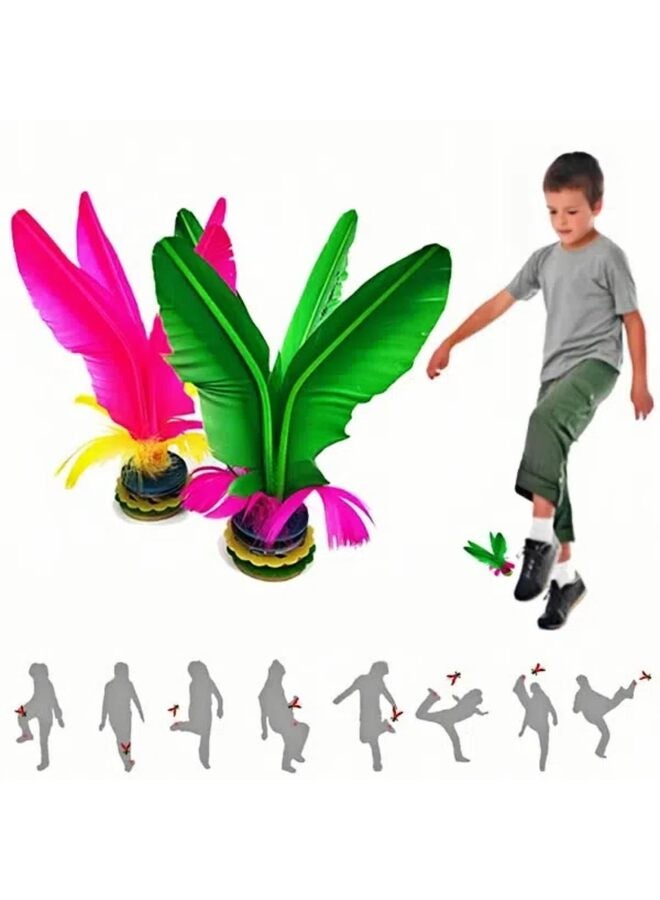 LAMAY Kick Shuttlecock Chinese Jianzi Colorful Feather Foot Sports Outdoor Toy Game (Size : 5PCS) - Image 1