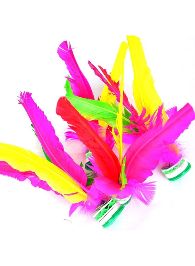 LAMAY Kick Shuttlecock Chinese Jianzi Colorful Feather Foot Sports Outdoor Toy Game (Size : 5PCS) - Image 2