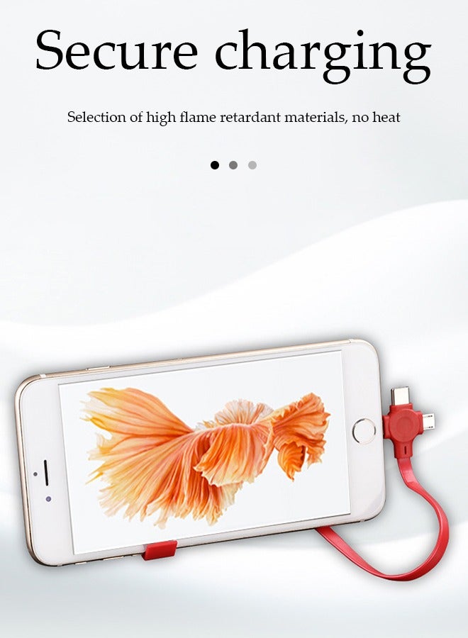 DUNISO 3 in 1 Retractable Charging Cable, smart chip USB fast charging cable, four adjustable lengths, with movable bracket, compatible with Android and Apple Typec models, 1M, red ﻿ - Image 5