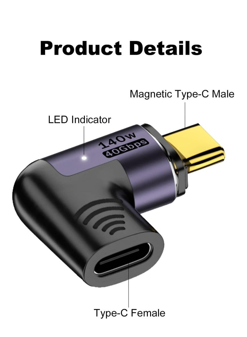 Magnetic adapter usb c converter [usb 3.1 40gbps high speed data transfer / 140w pd fast charge / 8k 60hz high definition video signal transmission] type c converter adapter male converter female  - Image 2
