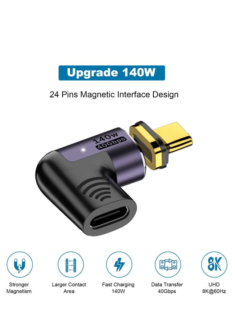 Magnetic adapter usb c converter [usb 3.1 40gbps high speed data transfer / 140w pd fast charge / 8k 60hz high definition video signal transmission] type c converter adapter male converter female  - Image 4