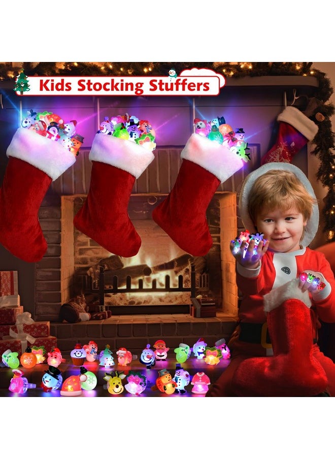 FLY2SKY - Christmas Party Favors 25Pcs 3D Led Finger Lights For Kid & Adults Toys Light Up Rings Stocking Stuffers Party Favors Assorted Styles Gift Package No-Repeat Non Candy Gift New Version - Image 1