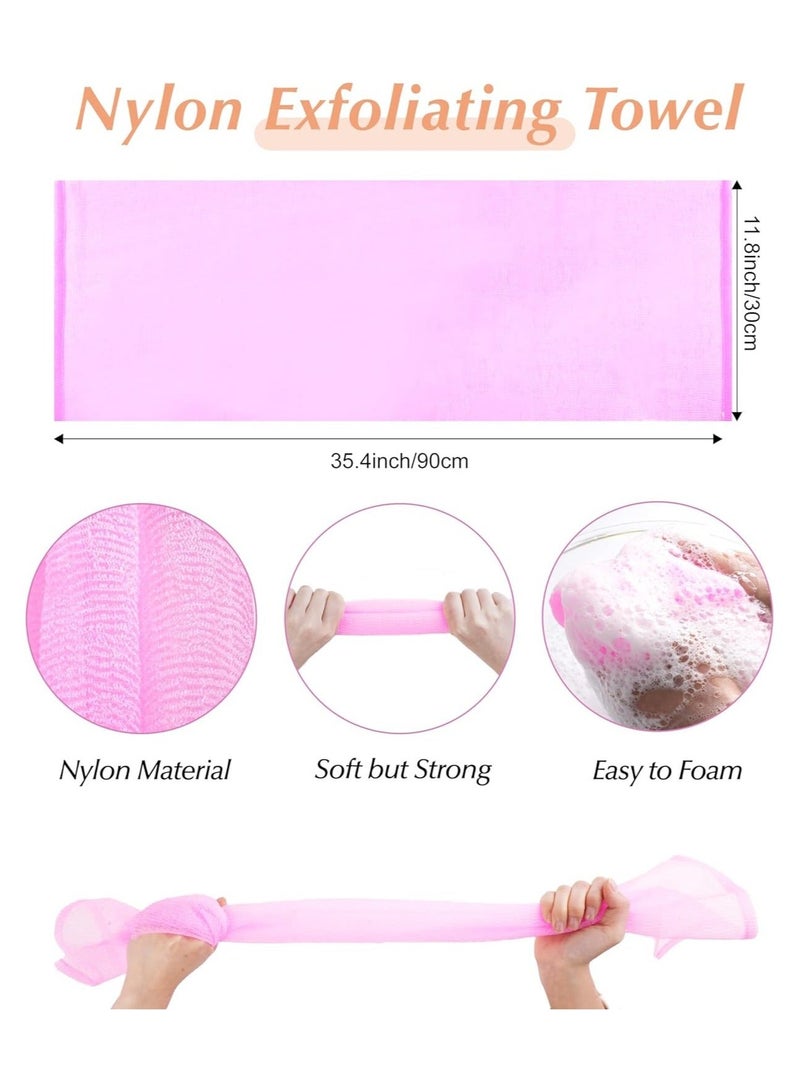 Exfoliating Washcloth, 35 Inch 3 Colors Nylon Bath Exfoliating Towel for Shower, Colorful Japanese Washcloth, Exfoliating Body Scrubber  - Image 2
