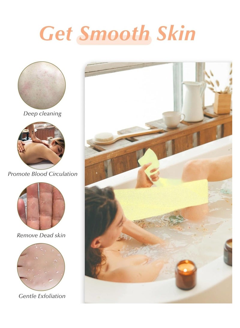 Exfoliating Washcloth, 35 Inch 3 Colors Nylon Bath Exfoliating Towel for Shower, Colorful Japanese Washcloth, Exfoliating Body Scrubber  - Image 5