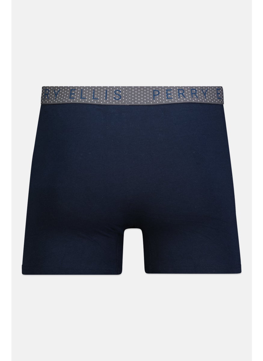 PERRY ELLIS Men 3 Pack Brand Logo Boxer Briefs, Multicolor  - Image 2