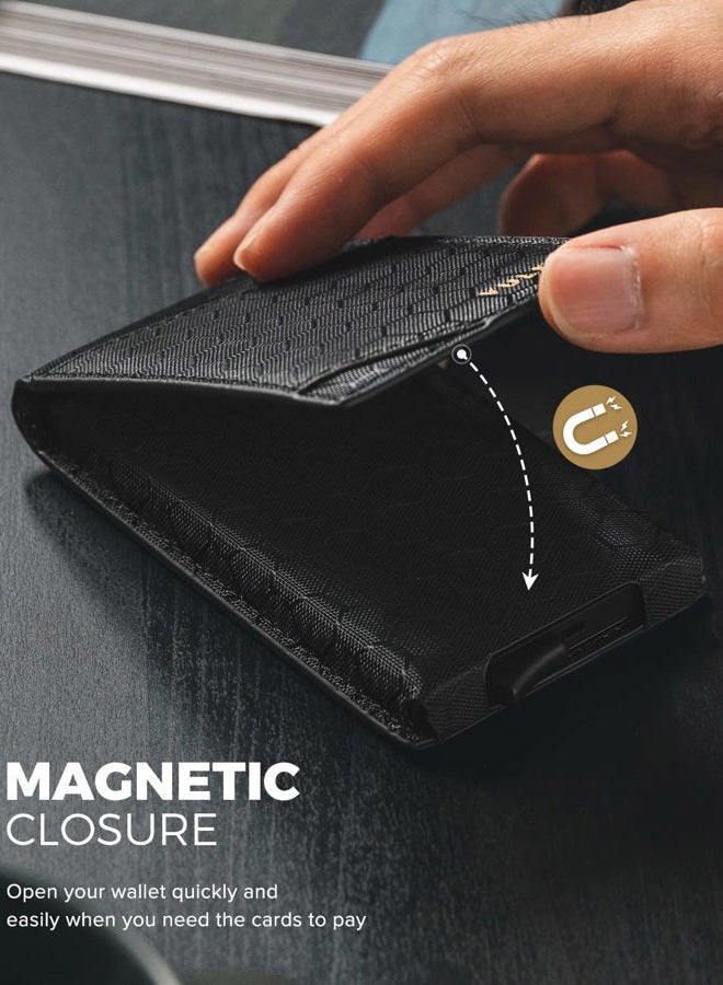 VULKIT Minimalist Wallet for Men Pop Up Card Holder Slim Tactical Bifold Wallets RFID Blocking Magnetic Closure Holds 8 Cards and Cash - Image 3