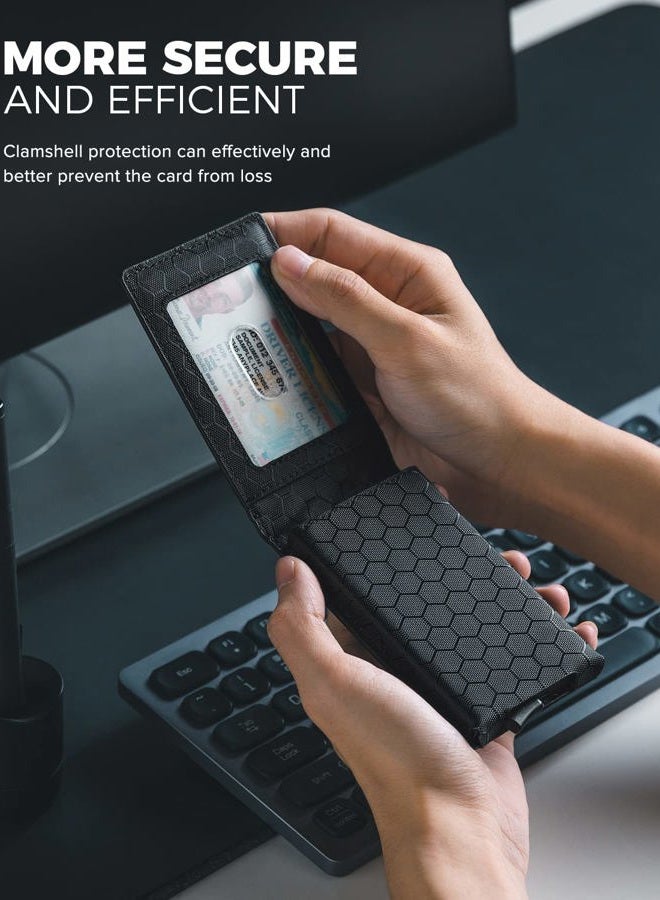 VULKIT Minimalist Wallet for Men Pop Up Card Holder Slim Tactical Bifold Wallets RFID Blocking Magnetic Closure Holds 8 Cards and Cash - Image 4