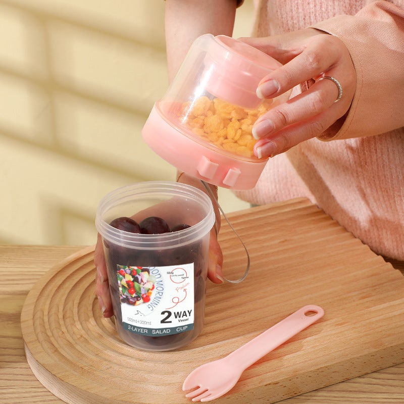 Portable Fruit Lunch Box For Children And Primary School Students Going Out For Picnic Box Carry-On Salad Cup Fresh-Keeping Box - Image 5