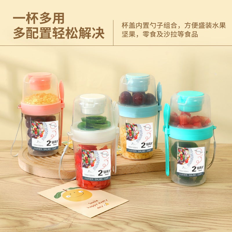 Portable Fruit Lunch Box For Children And Primary School Students Going Out For Picnic Box Carry-On Salad Cup Fresh-Keeping Box - Image 3