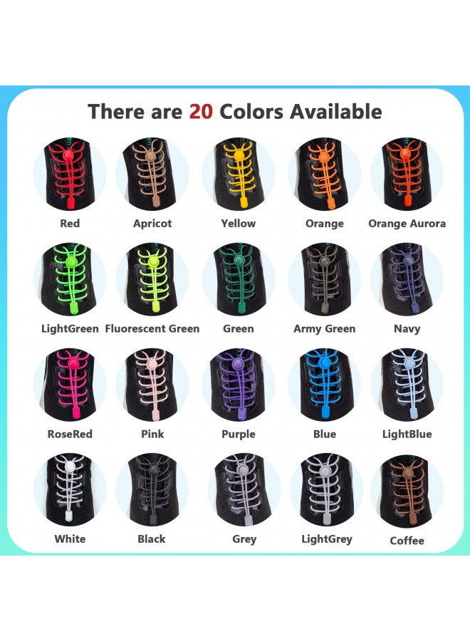 AIXMEET 5 Pairs Elastic No Tie Shoe Laces, shoe laces for sneakers, elastic shoe laces, shoe laces tieless, Heavy Duty No Tie Shoelaces for Kids and Adult, Shoe Laces for Running and Active Sports - Image 3