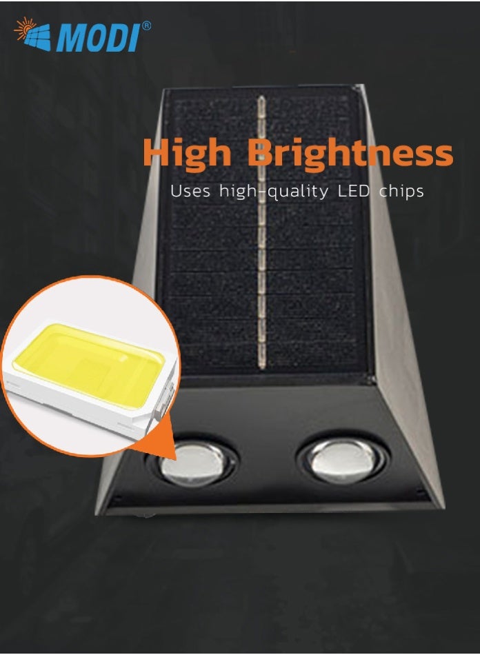 MODI Solar Wall Washer Light 118x85x155mm Warm White 3000K 3W Outdoor Waterproof Landscape Wall Lamp with Light Control for Garden Pathway Decorative Lighting Energy Saving - Image 4