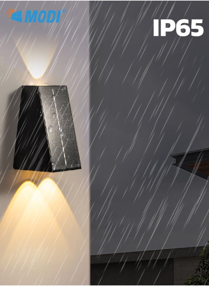 MODI Solar Wall Washer Light 118x85x155mm Warm White 3000K 3W Outdoor Waterproof Landscape Wall Lamp with Light Control for Garden Pathway Decorative Lighting Energy Saving - Image 5