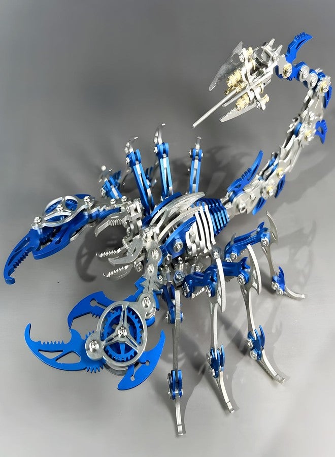 OreilleStar 3D Metal Scorpion Puzzles for Adults: 3-D Puzzles Metal Model Kits to Build DIY Assembly Mechanical Puzzle Building Block Toys with Tool Brain Teaser Craft for Home Decor (Metal Scorpion-Blue) - Image 1