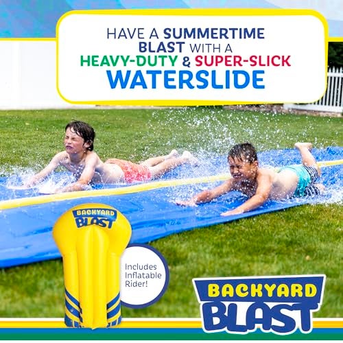 Backyard Blast 30 Waterslide with Square Splash Zone Easy to Setup Extra Thick to Prevent Rips Tears - Image 5