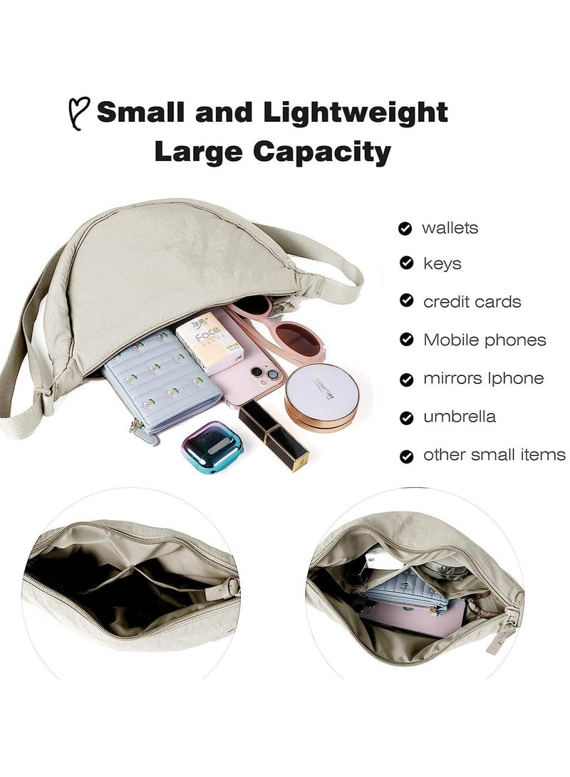 Nylon Crescent Crossbody Bag for Women Men, Lightweight Travel Sling Bag. - Image 4