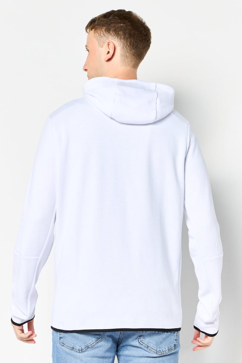 Celio هودي رجالي بأكمام طويلة سادة، أبيض - Image 2