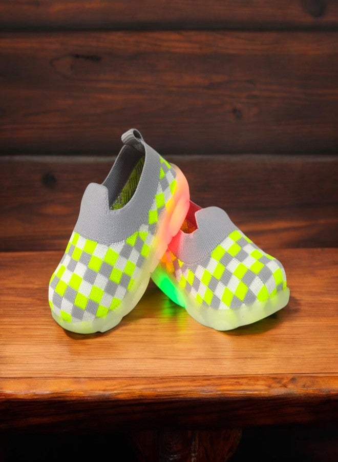 Coolz Kids Knitted First Walking Shoes with Light Led-04 for Baby Boys and Baby Girls for 9-24 Months (Grey, 12_Months) - Image 5