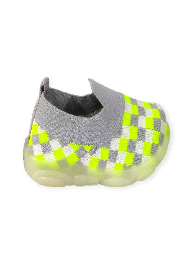 Coolz Kids Knitted First Walking Shoes with Light Led-04 for Baby Boys and Baby Girls for 9-24 Months (Grey, 12_Months) - Image 2