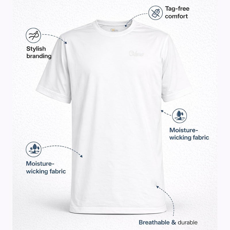OVERS Plus Size Short Sleeves Round Neck Sports T-Shirts For Mens, Lightweight, Breathable, Stretchable Activewear for Gym, Running & Training. (XL-8XL) - Image 4